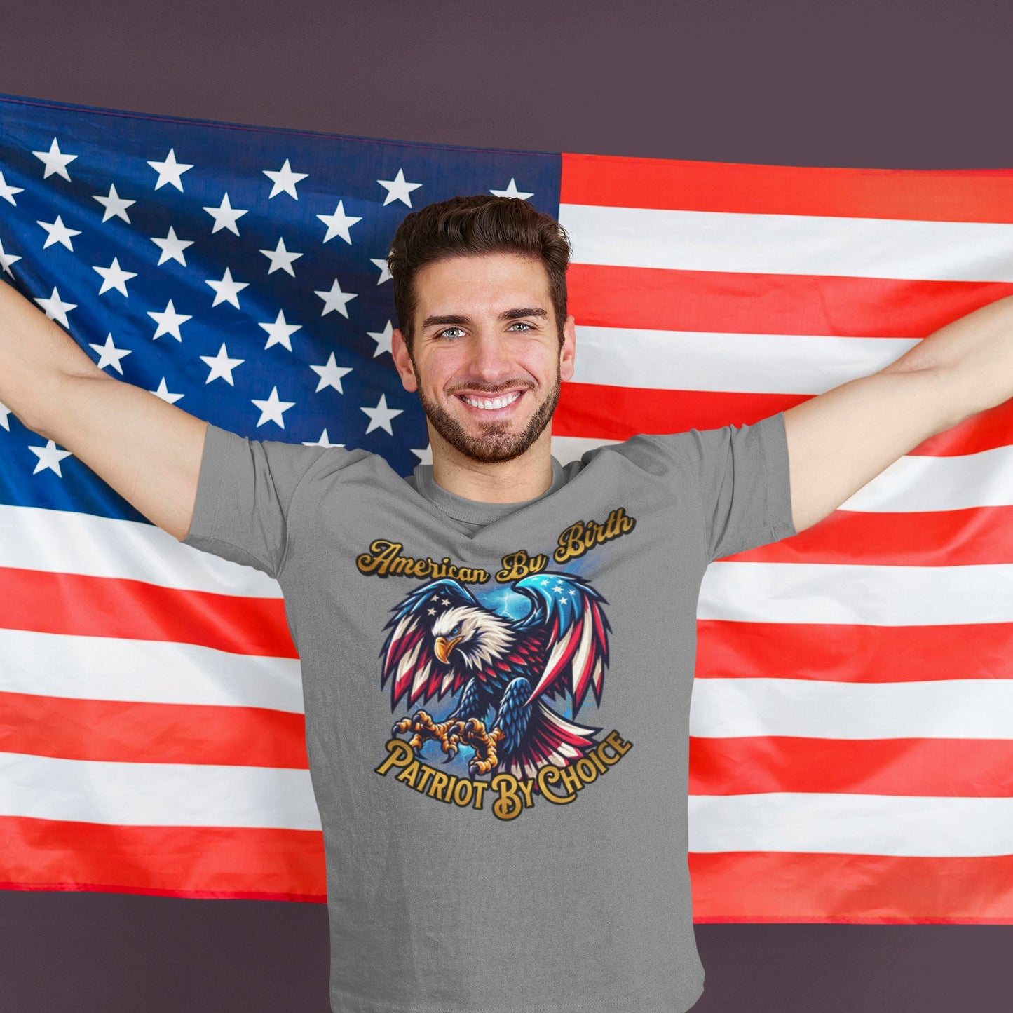 American By Birth, Patriot By Choice – Bald Eagle USA Pride T-Shirt