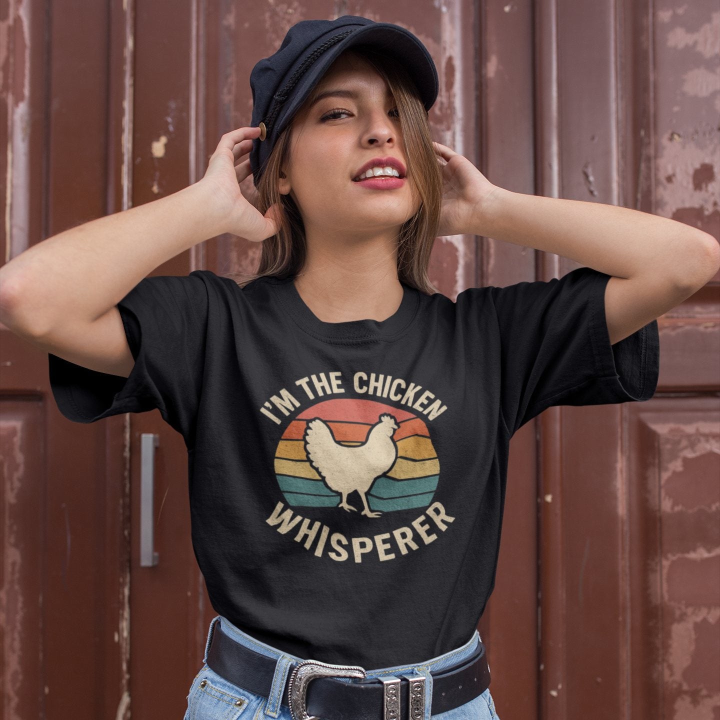 Funny Chicken Whisperer T-Shirt – Retro Farm Animal Tee for Backyard Chicken Lovers