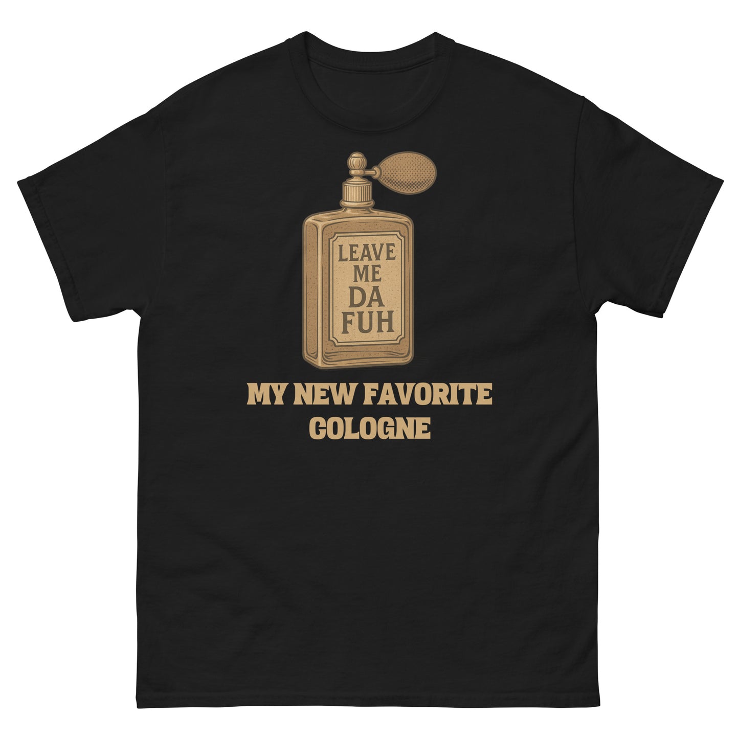 Black sarcastic introvert shirt with cologne bottle and bold anti-social quote