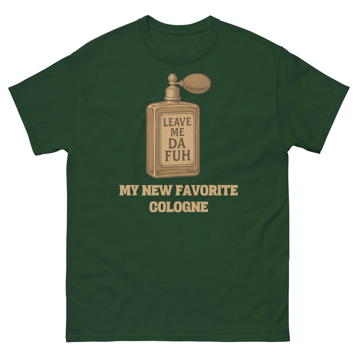 Forest green introvert lifestyle tee with vintage bottle graphic and bold isolation quote
