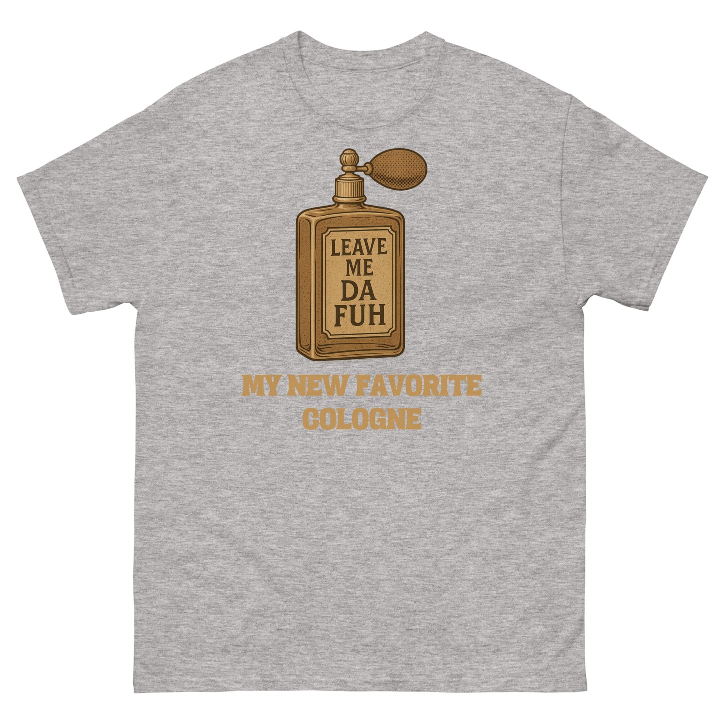 Sport grey funny introvert tee with perfume bottle and moody punchline