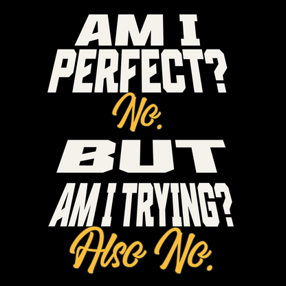 Am I Perfect? No. But Am I Trying? Also No. T-Shirt