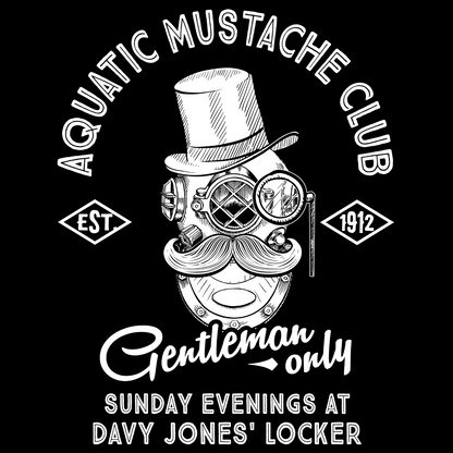 Aquatic Mustache Club T-Shirt – Titanic Dark Humor & Nautical Wit