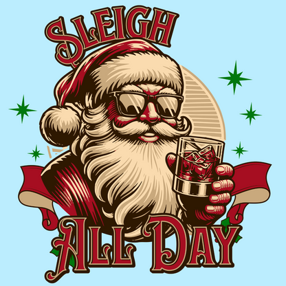 Sleigh All Day Vintage Santa T-Shirt