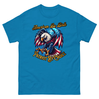 Sapphire patriotic shirt featuring USA eagle and bold national pride typography
