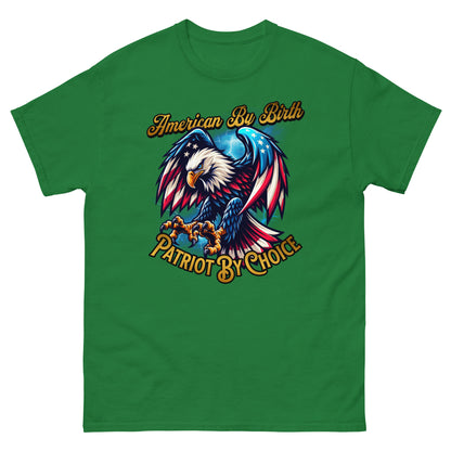 Turf green graphic tee with bald eagle and pro-America slogan for proud patriots