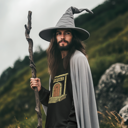 Dumble Door Funny Pun Tee – Wizard Humor Shirt with Wooden Door Graphic