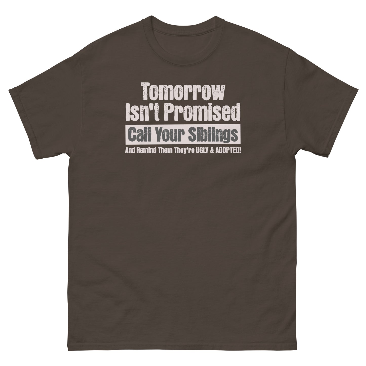 Dark chocolate funny shirt with family sarcasm and adopted sibling gag