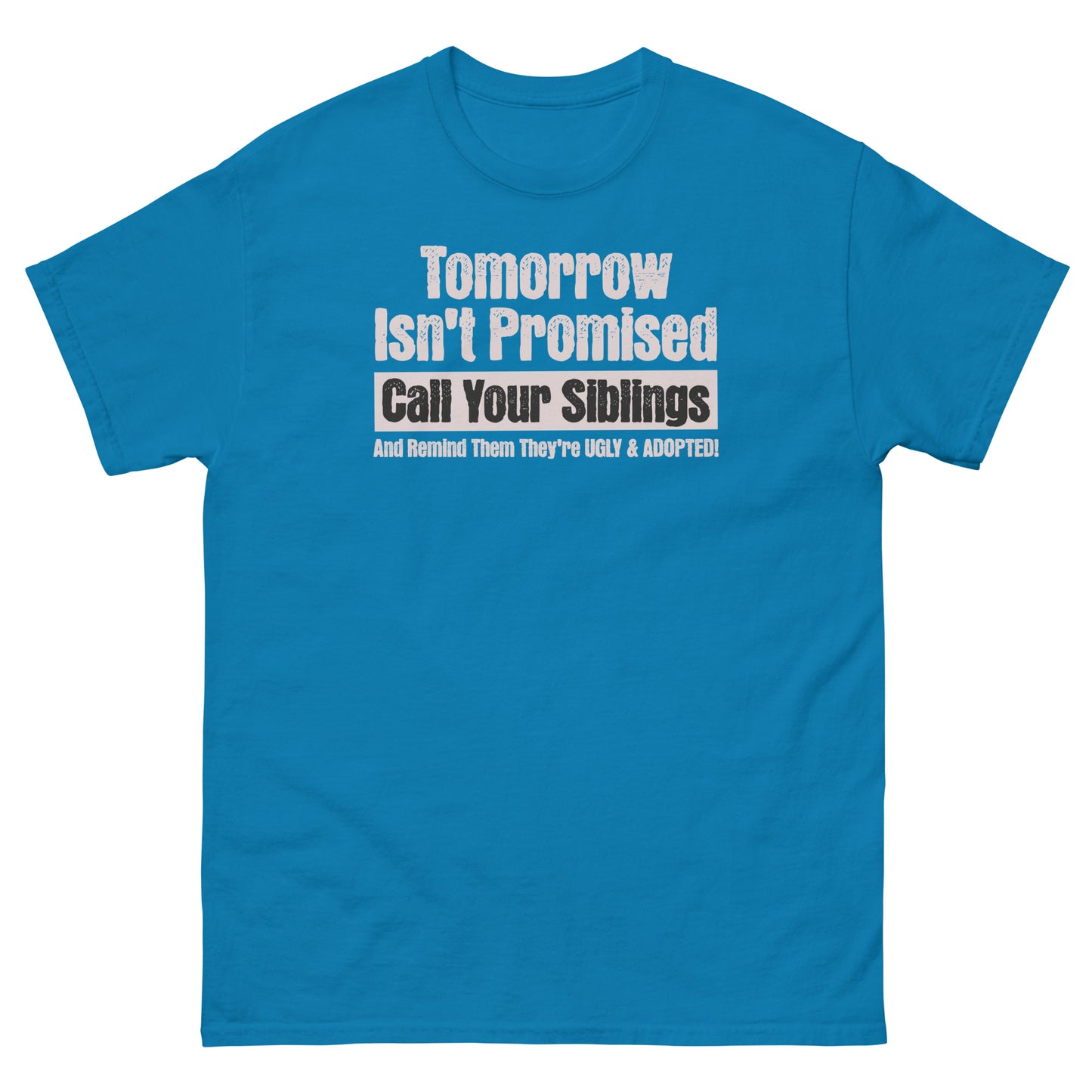  Sapphire sibling humor shirt with bold graphic and funny family jab